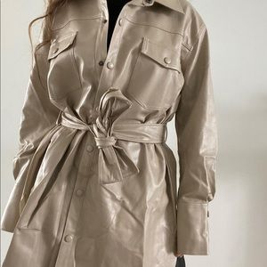 Leather Button Down Jacket